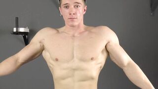 Handsome straight muscle boy wanks his big cock