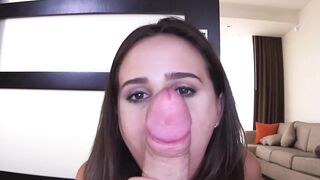 Natural tits babe roughly fucked in POV and choked