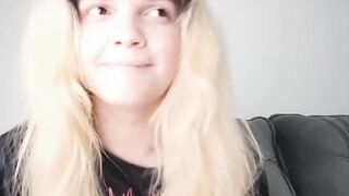 Busty sexy babe gets spanked in the ass and sucks tranny dick.