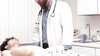 Hairy Joel Someone thoroughly examines cute Zayne Bright for his soccer physical exam