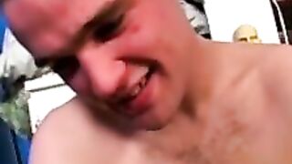 Straight guys take turns groping and fondling the same girl in a wild threesome