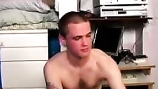 Straight guys take turns groping and fondling the same girl in a wild threesome