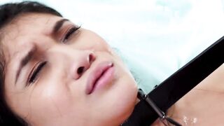 Young babe with big tits gets a shower before hard fucking