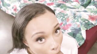 Shy looking stepsister Adriana Maya moans in POV doggystyle