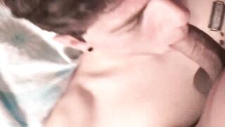 Young twink eagerly anticipates my cum while swallowing my dick