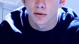 Hot Ian Madrox was caught smoking and jacking off in the bathroom