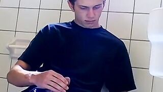 Hot Ian Madrox was caught smoking and jacking off in the bathroom