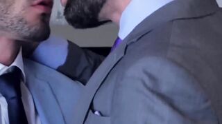 PlayingMen.com - Businessman pounding partner's tight wet butt hole hard with deep th