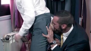 Hot tailor Isaac Eliad ass stretched hardcore after blowjob