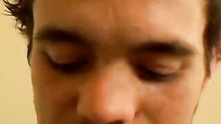 Bathroom stroke and suck with horny straight amateur thugs