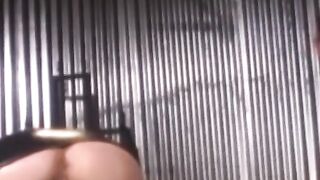 Kinky dominatrix uses sex toys on masked girl in latex suit