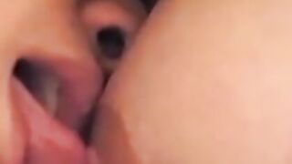 Naughty babe orally pleasured by Asian Lieng Lu in threesome