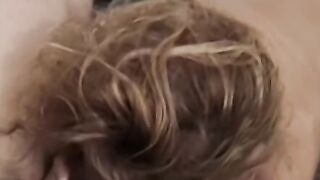 Busty blonde babes pussy is wet while riding big hard dick