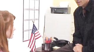 Big breasted teen schoolgirl fucks in principals office