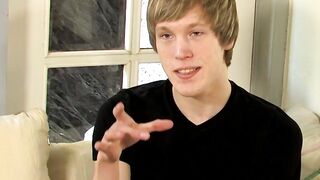 Interviewed young man Corey Jakobs masturbates and cum