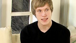 Interviewed young man Corey Jakobs masturbates and cum