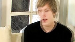 Interviewed young man Corey Jakobs masturbates and cum