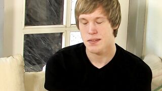 Interviewed young man Corey Jakobs masturbates and cum