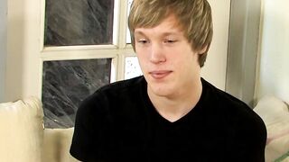 Interviewed young man Corey Jakobs masturbates and cum