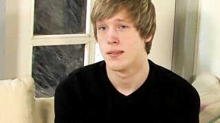 Interviewed young man Corey Jakobs masturbates and cum