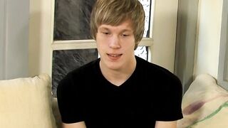 Interviewed young man Corey Jakobs masturbates and cum
