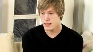 Interviewed young man Corey Jakobs masturbates and cum