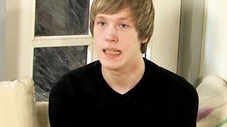 Interviewed young man Corey Jakobs masturbates and cum