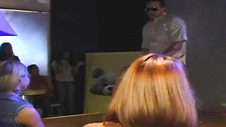 Blonde amateur hottie deepthroats cock at kinky CFNM party