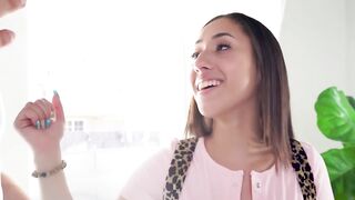 Natural tits teen Kira Perez doggystyle banged after BJ