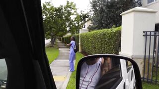 Horny babe Lexxi Deep takes cock hardcore doggystyle in van