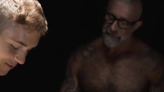 Ageless hunk Lance Charger enjoys slamming two eager gay twinks