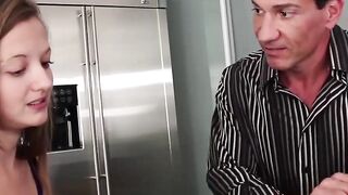 FamilyHandle.com - Petite brunette babe's tight pussy destroyed by huge step papi dic