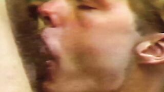 Retro hottie Steve Collins strips out of his suit and sucks Kayes cock whole
