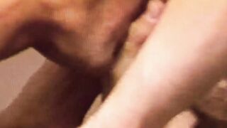 Retro hottie Steve Collins strips out of his suit and sucks Kayes cock whole