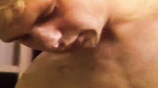 Retro hottie Steve Collins strips out of his suit and sucks Kayes cock whole