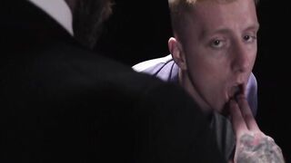 Twink Richie West groaned in welcoming the gigantic cock of inked Jack Dixon