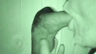 BobAuntie.com - Bearded fat fucker swallows a big hairy glory hole cock vigorously