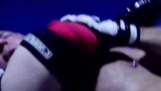 MuscleJockBound.com - Inked hunk choked and dominated in a rough BDSM match, defeated