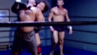 MuscleJockBound.com - Inked hunk choked and dominated in a rough BDSM match, defeated