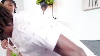 Naughty ebony babe Hazel Grace sucks BBC before cowgirl ride