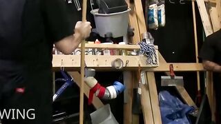 GayOver30.com - Sexy hunks Alessio and Luke have rough sex in a storage room