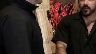 GayOver30.com - Sexy hunks Alessio and Luke have rough sex in a storage room