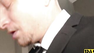 Big juicy tits MILF Sarah Jay gives perfect BJ before sex