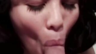 Cute babe sucks Ed Powers dick in POV and cowgirl rides him