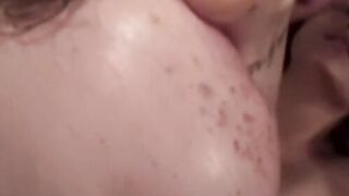 Cute babe sucks Ed Powers dick in POV and cowgirl rides him