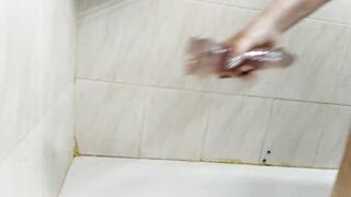 Older cocksucker into restroom! Sweet & wild moans with a cock inside her mouth and rubbing sperm on her breasts! goddess russian BBW mom AimeeParadise!