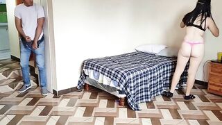 Fucking my stepmom rough inside the room: I spy my stepmom while she takes her clothes off and she discovers me when I masturbate