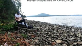 women Masturbte Vagina while Walking into Nature
