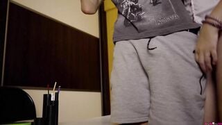Bombshell Teenagers Professor Dominates Her College Girl And Makes Him Lick Her Twat & Booty.