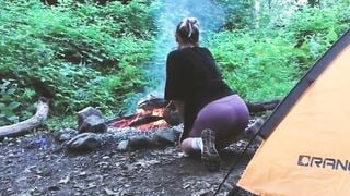 Teens sex into the forest, inside a tent. REAL SEX TAPE